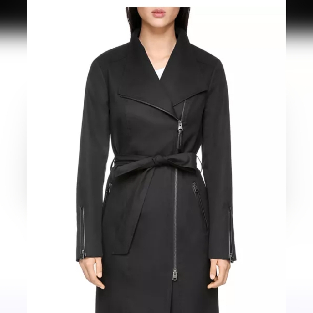 Mackage Estella Leather Trimmed Trench Coat